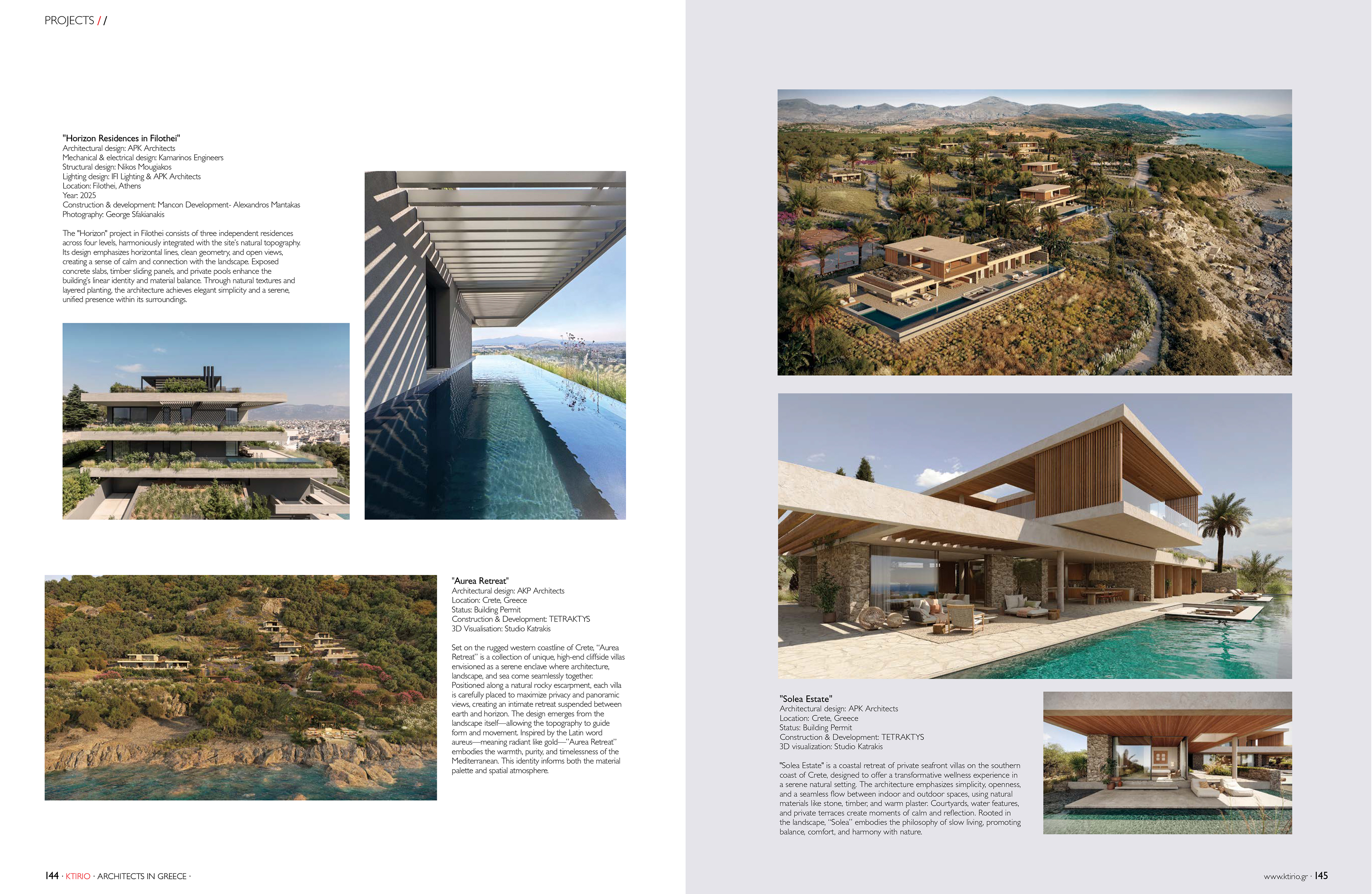 APK Architects-Page 03 of apk architects special feature in Ktirio Magazine, showcasing selected projects.