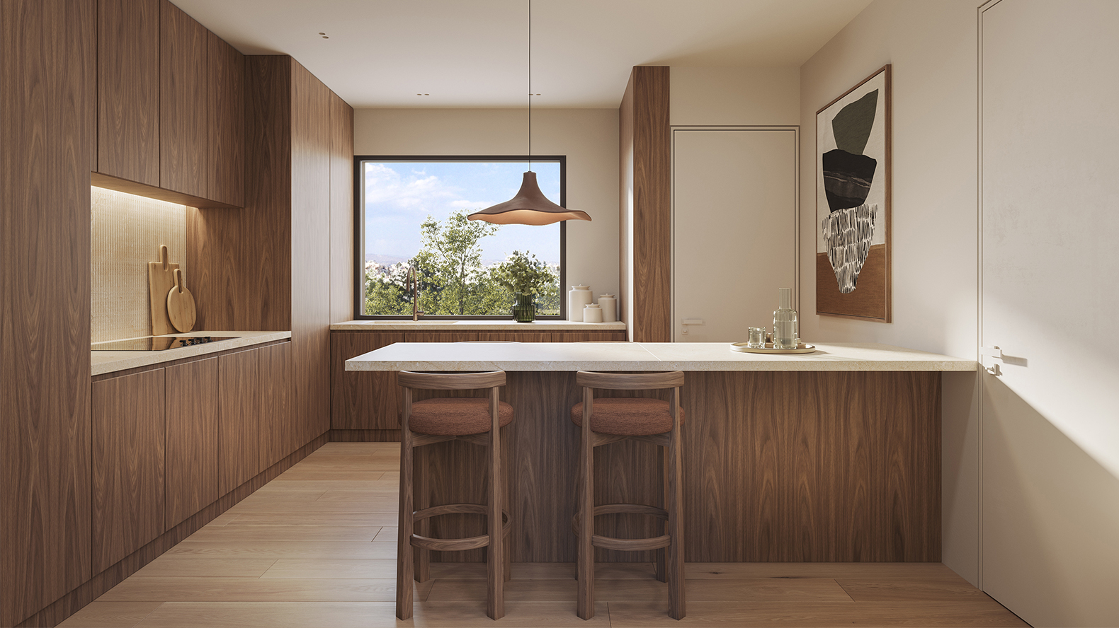 APK Architects-Interior view of the renovated modern kitchen.