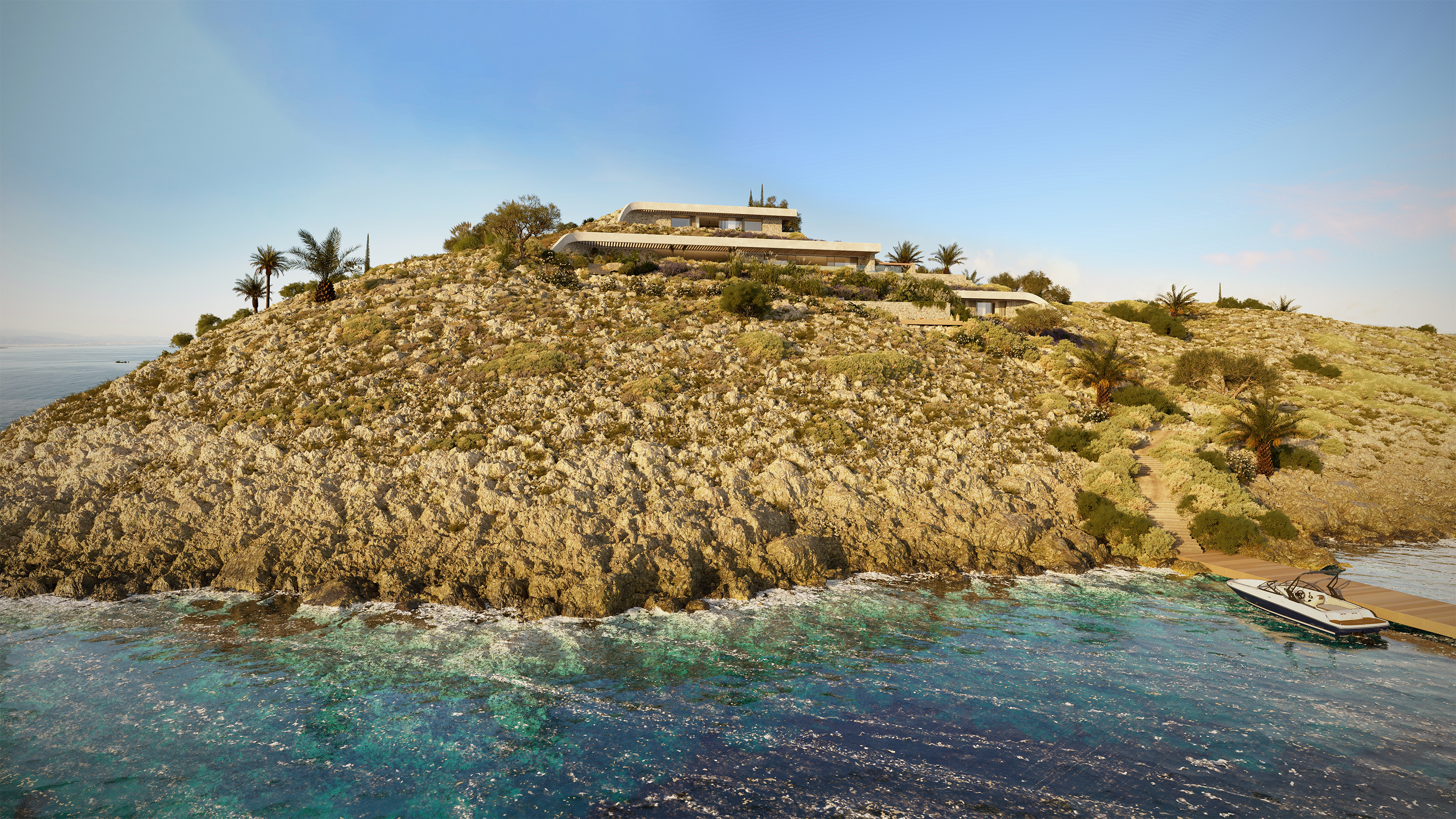 APK Architects-Aerial view overlooking The Ridge from the sea level.